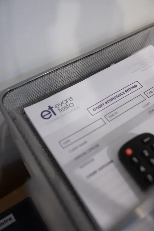 Evans Testa branded letterhead