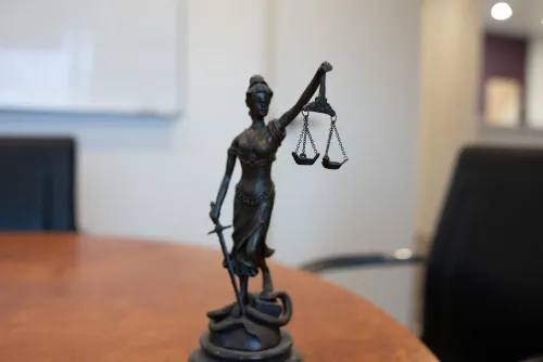 Justice symbol statue